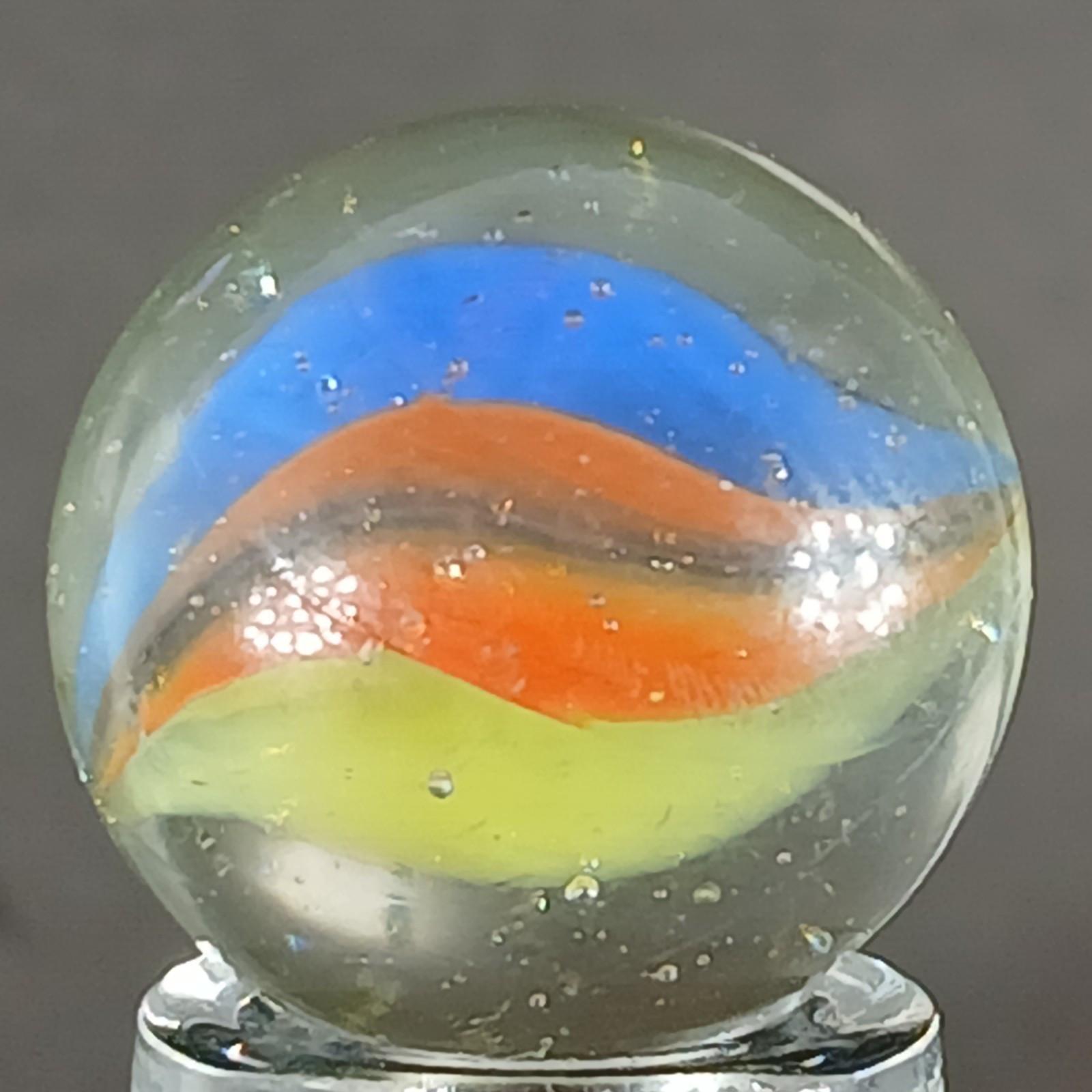 Vintage Tri-Color Hybrid Cat’s Eye Marble .59 Inches Near-Mint Condition