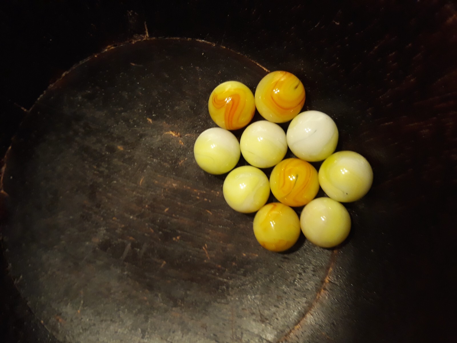Lot of 10 Jabo Florescent Cadmium UV Reactive Glass Marbles Ultraviolet Glow 5/8