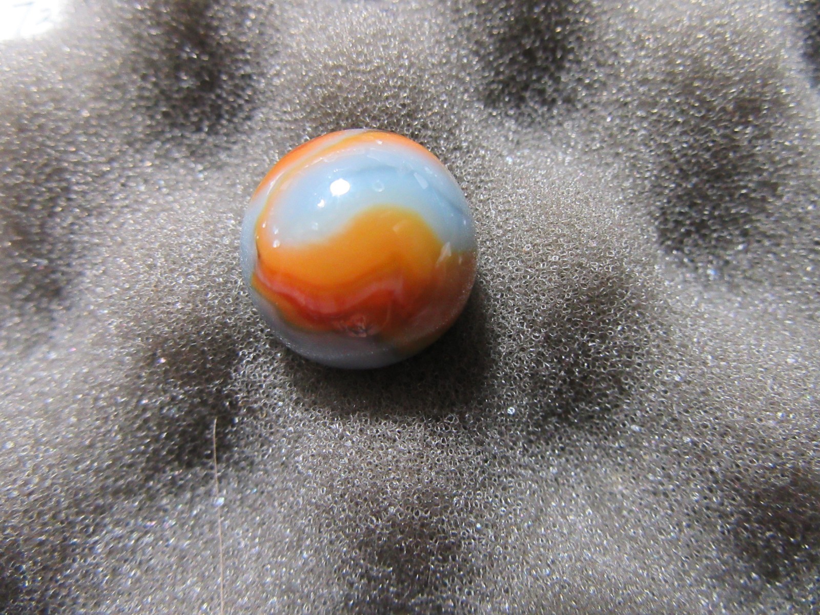 Christensen Agate Marble, Swirl, Amberina. Pre 1938 21/32″