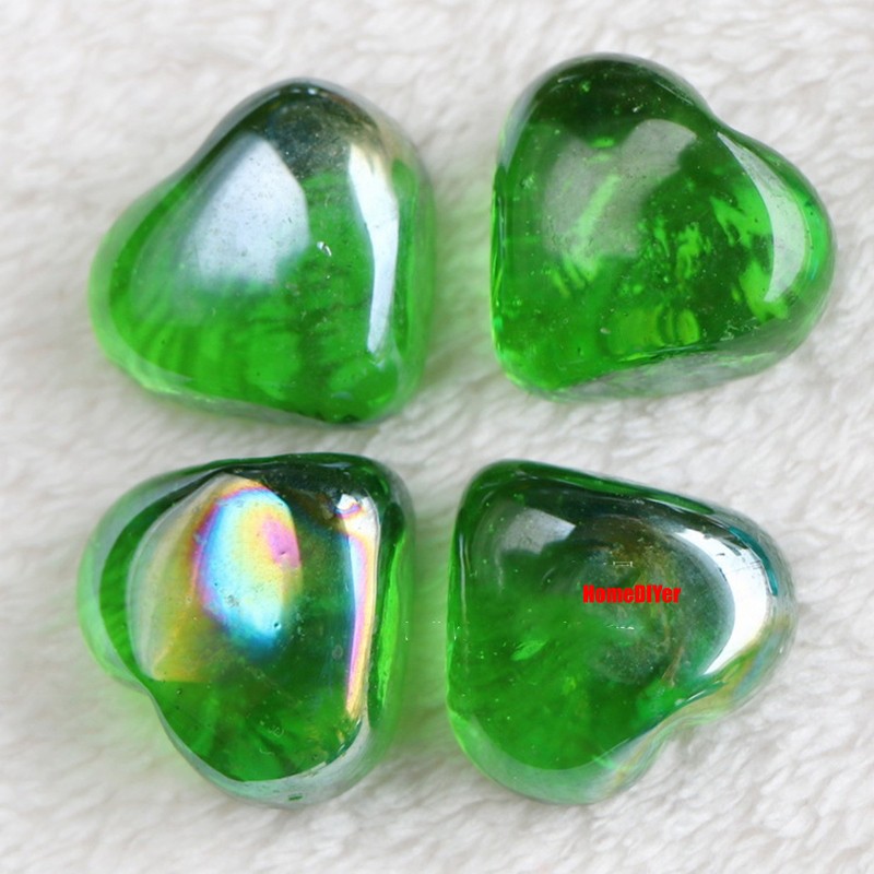 Colour Glass Heart Shape Marbles Beads Fish Tanks Vase Wedding Favour Decoration