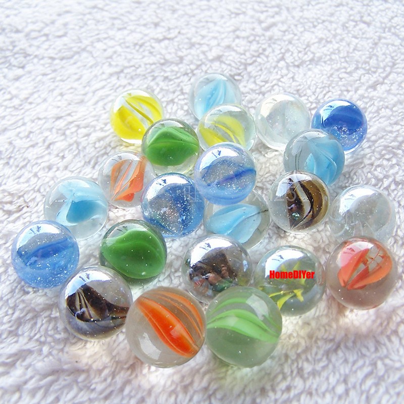 Coloured Glass Marbles Balls Traditional Kids Toys Games Fish Tanks Decoration