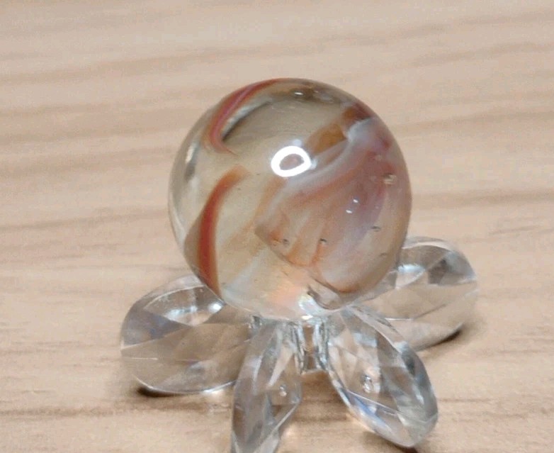 .62″ VINTAGE MARBLES – PELTIER CLEAR BASE🔥RARE COLLECTOR TOYS MINT-