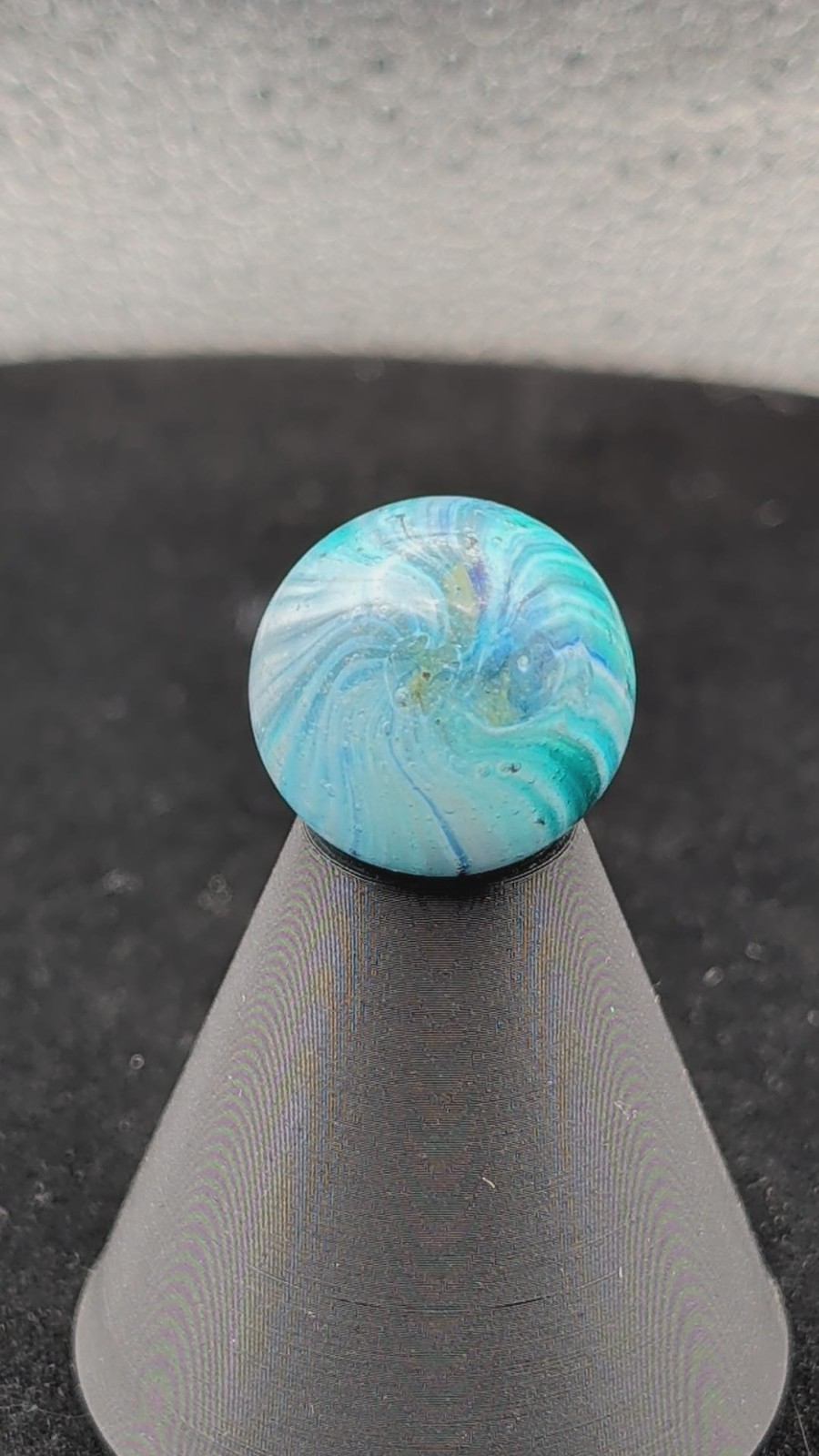 Antique German Onionskin Marble – 13/16″ (21mm) – Blue/White Vortex – 12.96g