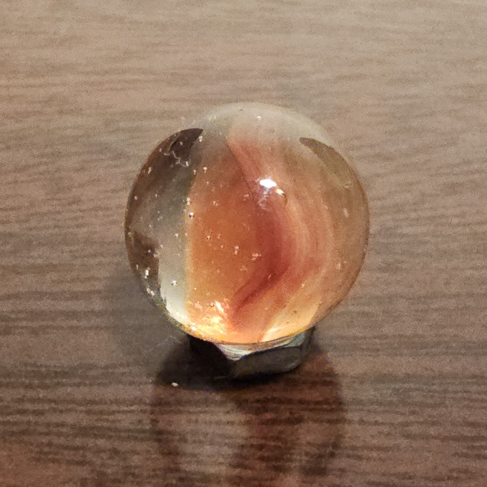 Vintage C. E. Bogard Rose 4 Lobe Hybrid Cats Eye .625 Glass Marble