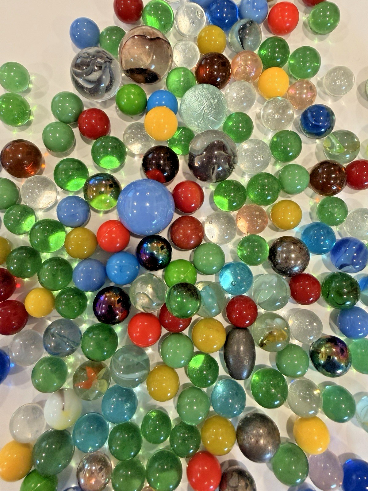 Lot of 150+ Marbles Mixed Sizes