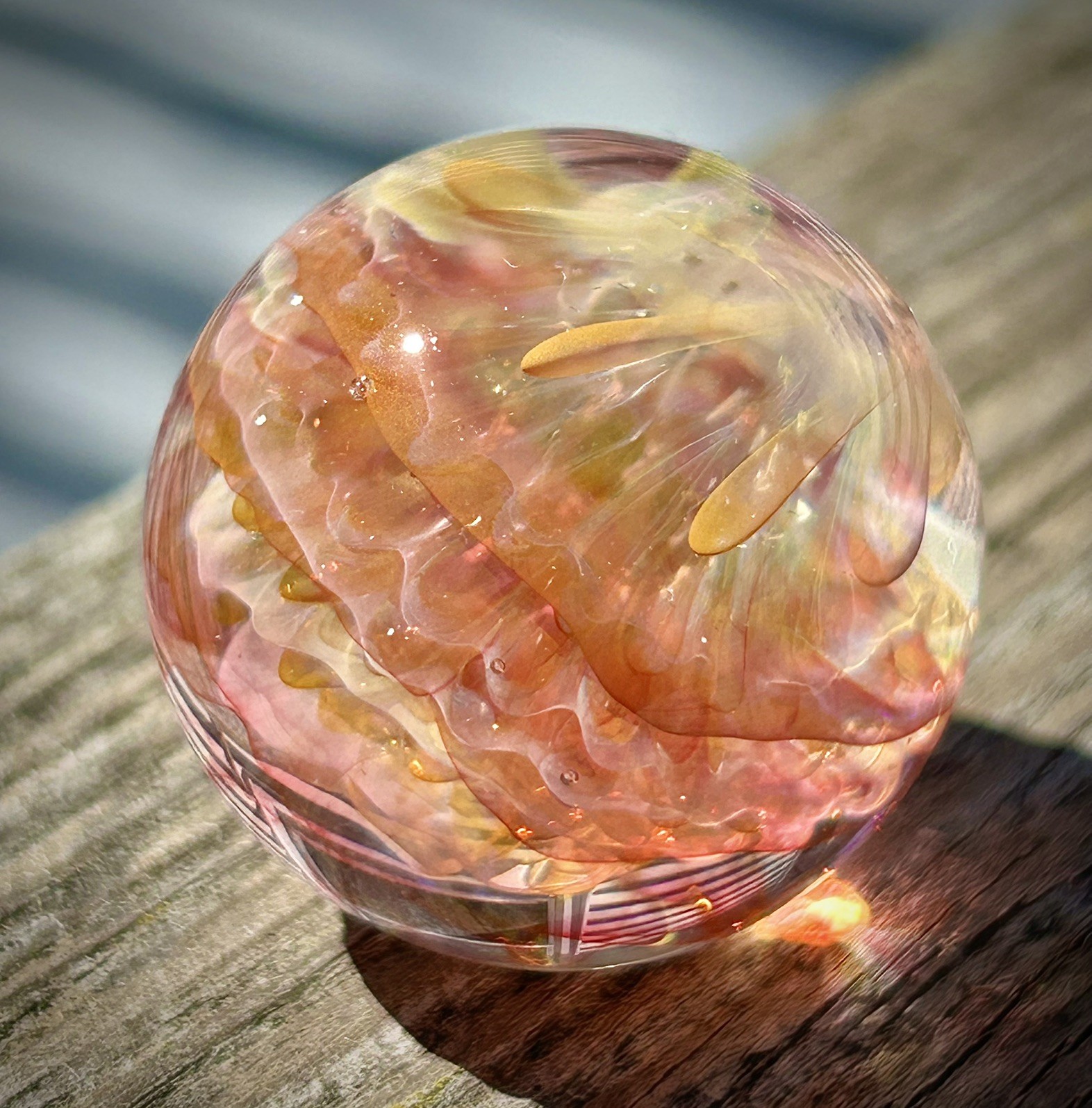 Contemporary Art Glass Marble 1.25″ Fumed Borosilicate MIB Handmade Boro Boyle