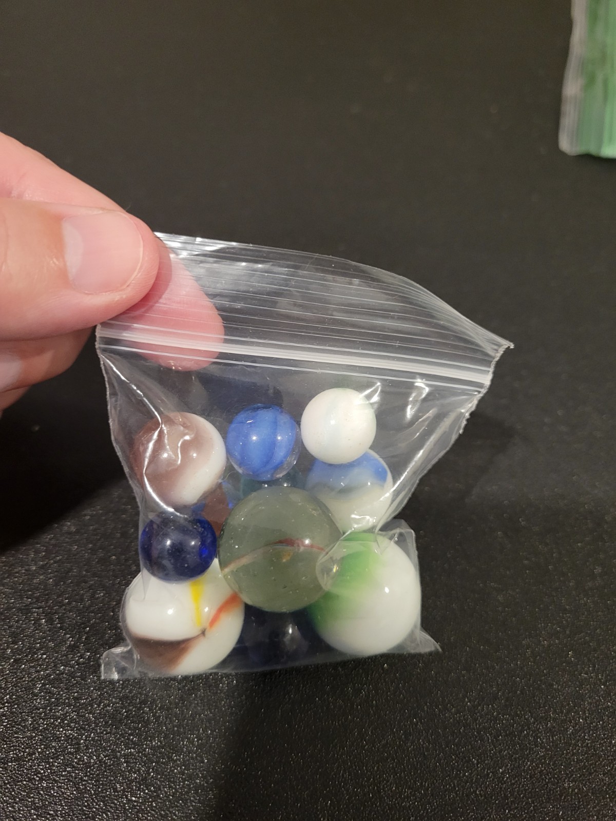 Lot of 12 marbles various sizes cobalt blue kids collectible vintage playground