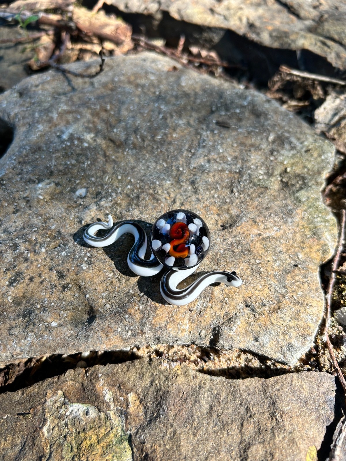 Handmade Glass Marble and Snake Stand Andrew Gray Tab Custom Glass