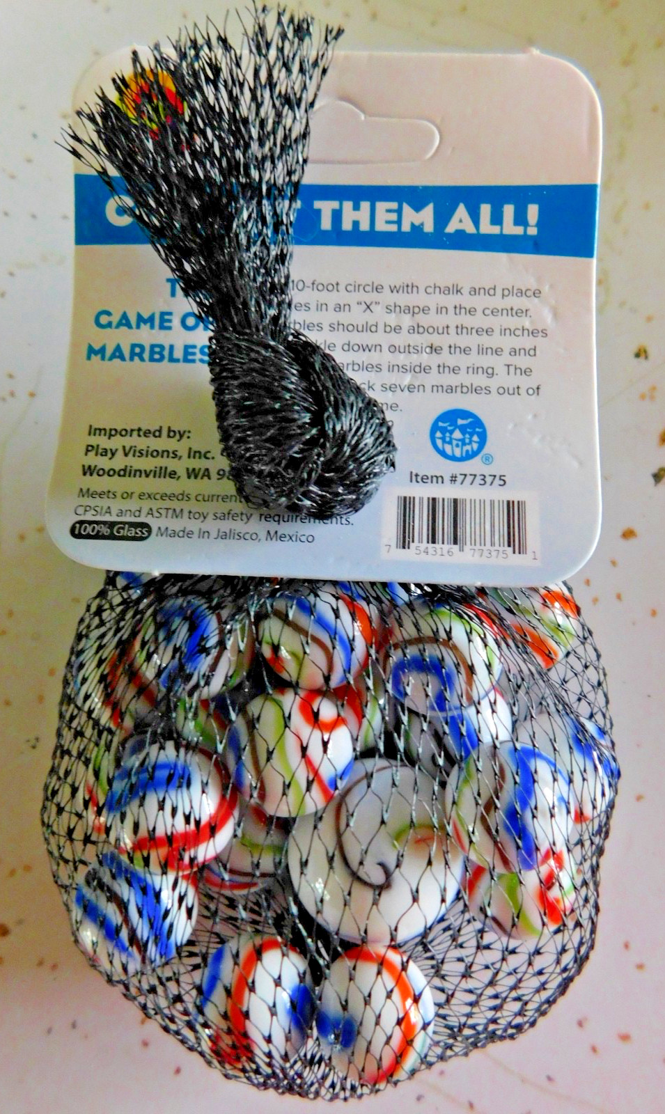 Mega Marble TREE FROG MARBLE NET 24 Player Marbles & 1 Shooter -Picture Header