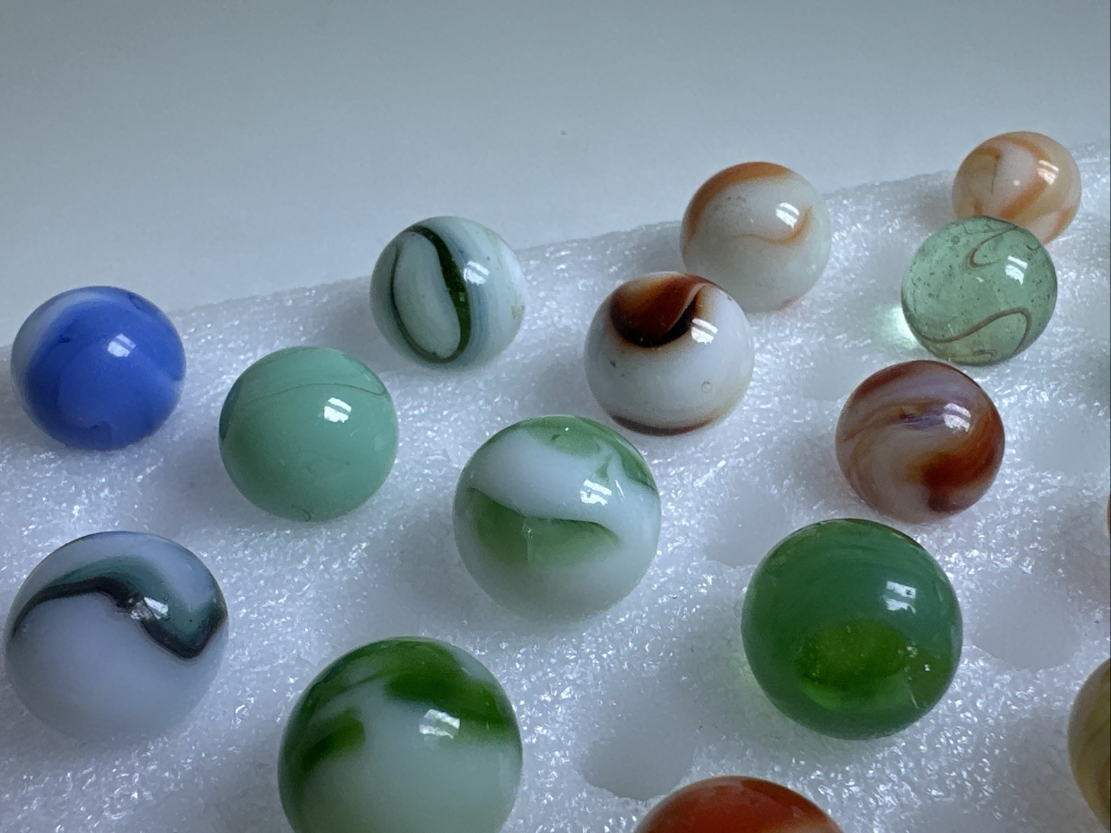 377 Lot Of 29 Vintage Heaton Agate Swirl Marbles!