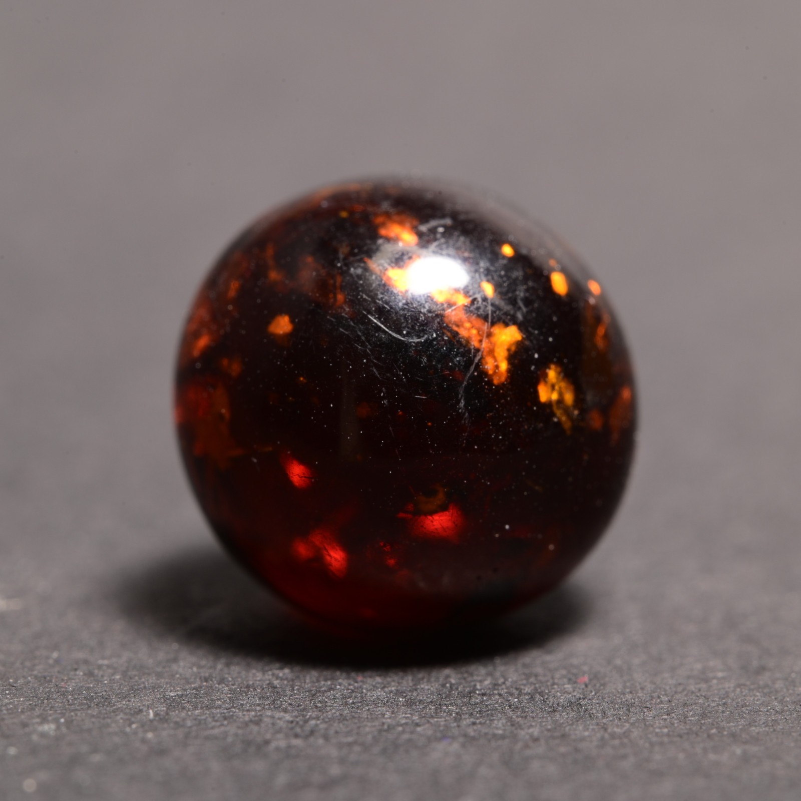 Mica Marble German Handmade Antique Cute Dark Amber 13mm 17/32”