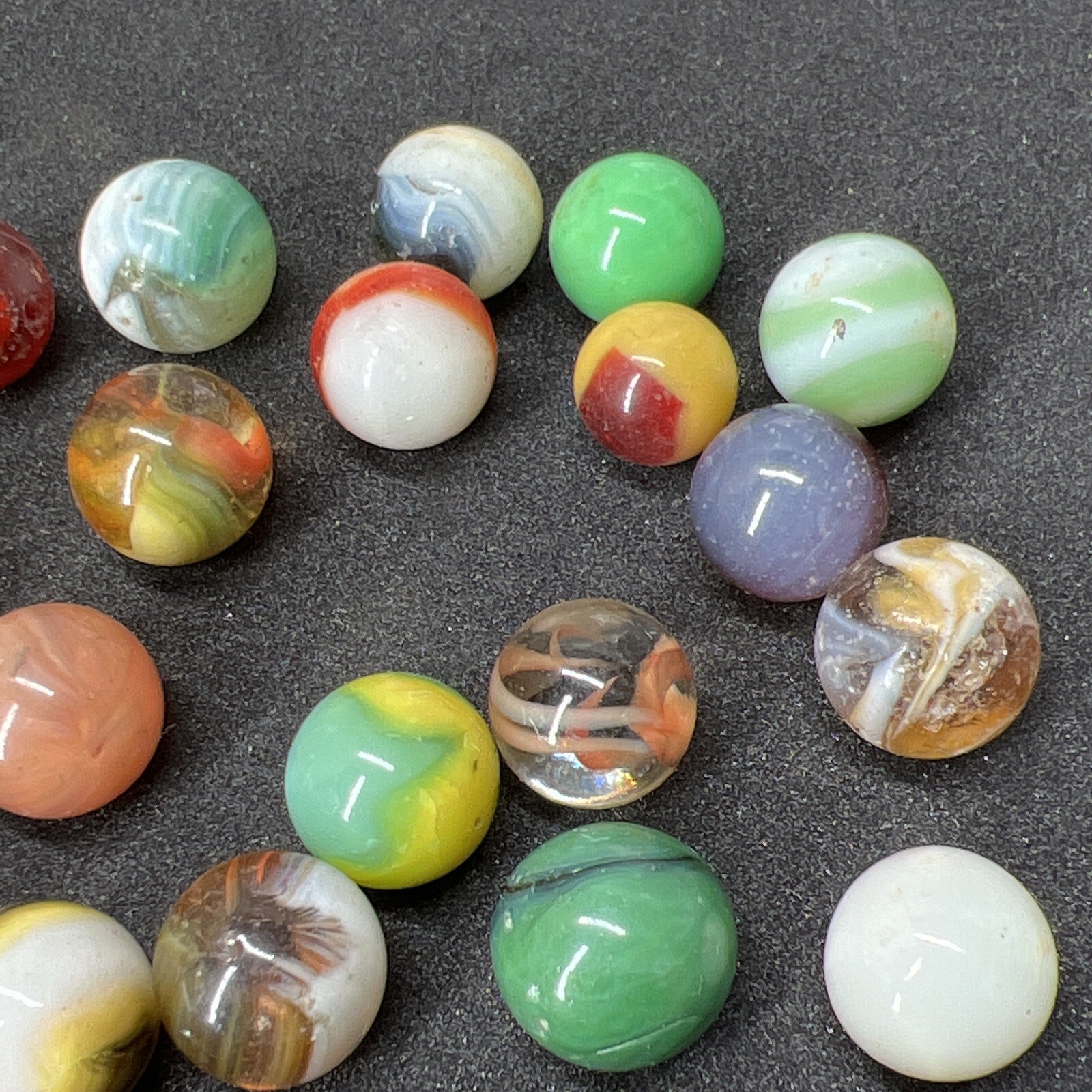 Vintage Akro Agate Peltier Christensen Glass Swirl Marble (30 Lot) Great Lot!