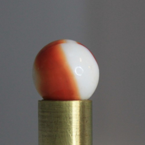 AKRO AGATE CORKSCREW GLASS MARBLE SPIRAL RED OPAQUE WHITE 5/8″ VINTAGE TARGET