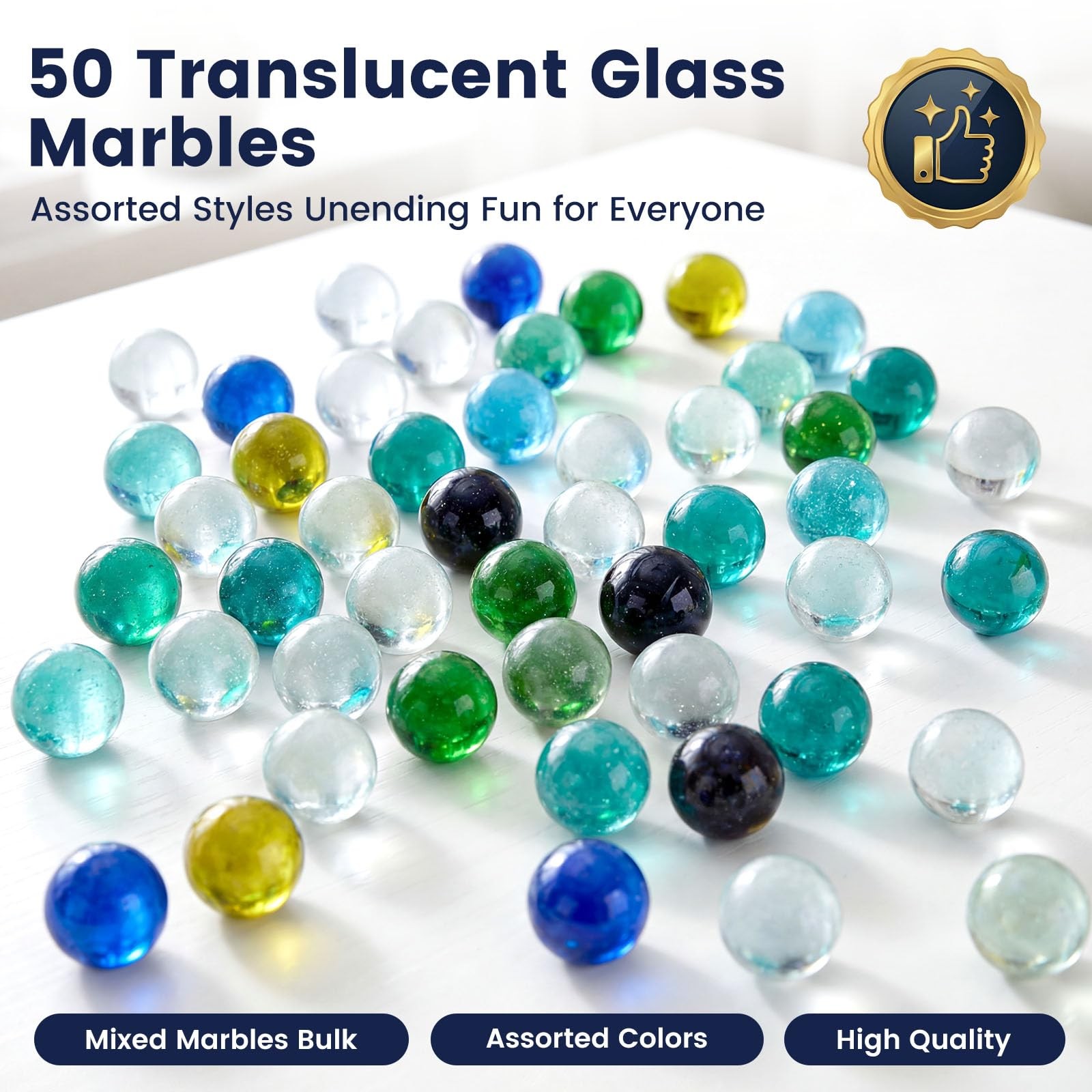 POPLAY 50 PCS Beautiful Player Marbles Bulk for Marble Games,Multiple Colors(…