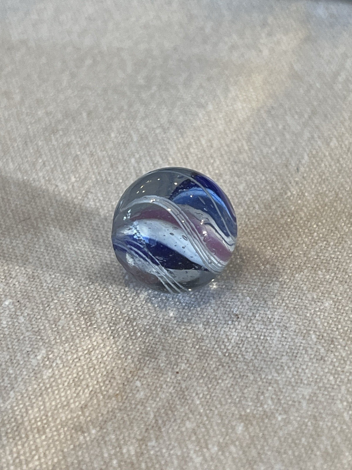 Peppermint Jelly Core Blue Glass German Swirl Marble .58