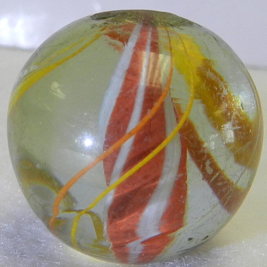 #17417m .89 Inches Very Nice German Handmade Solid Core Shooter Marble NM+