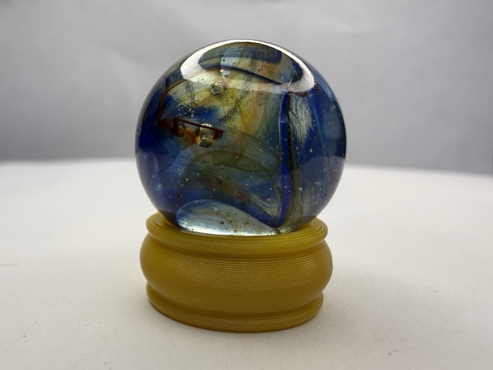 Glass .72” Marble With Display lot #8862 See Photos Description