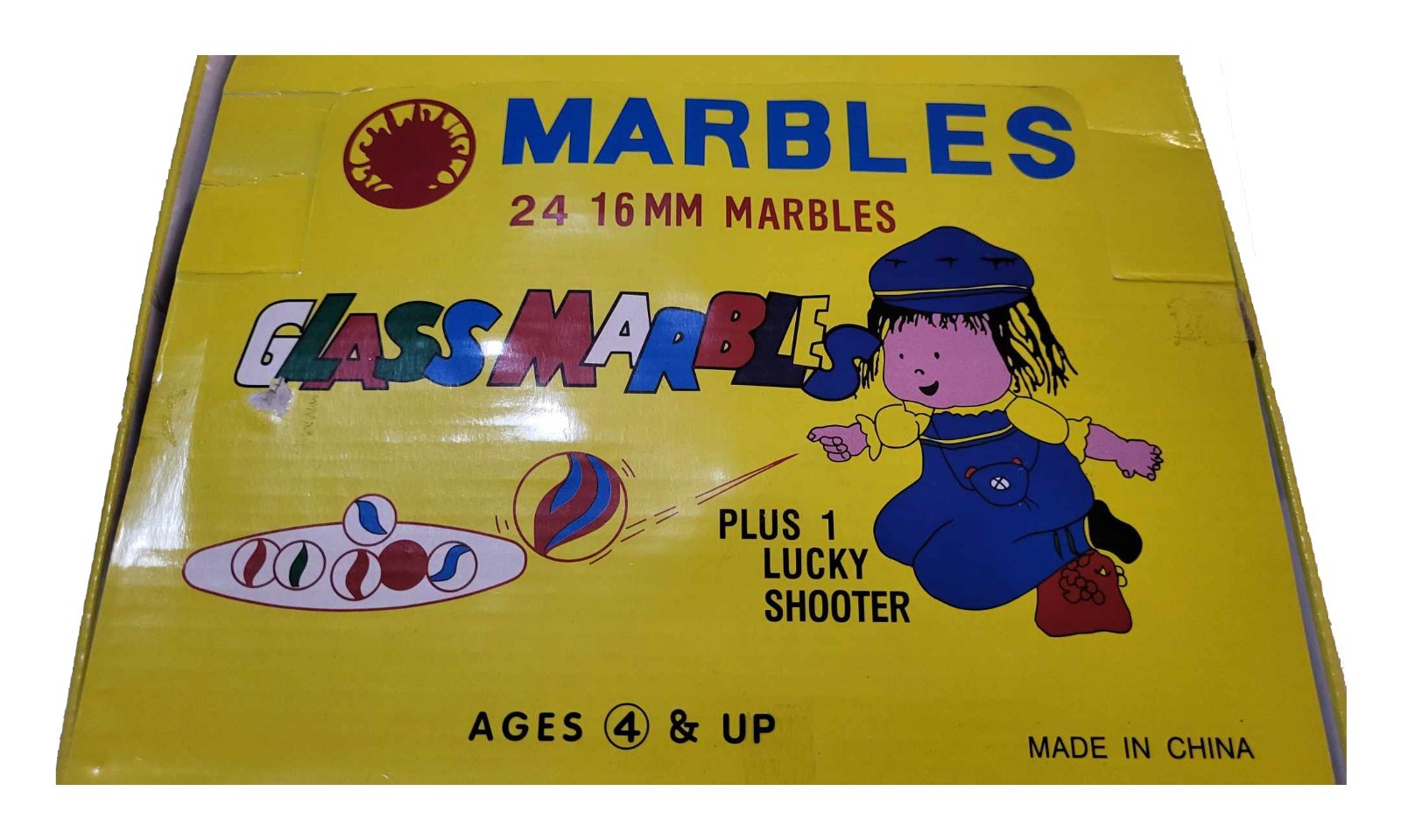 Vintage Style Glass Marbles Set 24 Players 16mm Plus 1 Shooter Mesh Bag Bulk Toy