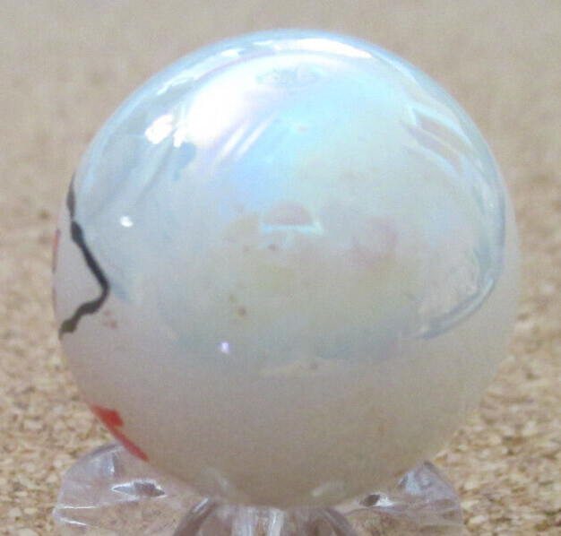NFL: Kansas City [KC] Chiefs Logo on a Pearl Jabo Marble #118 1.004″ = 25.50mm