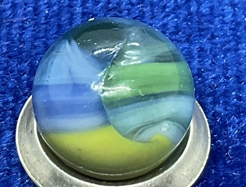 A Vintage Marble King Hybrid Marble. Measures .45 Inch, In Mint Condition.