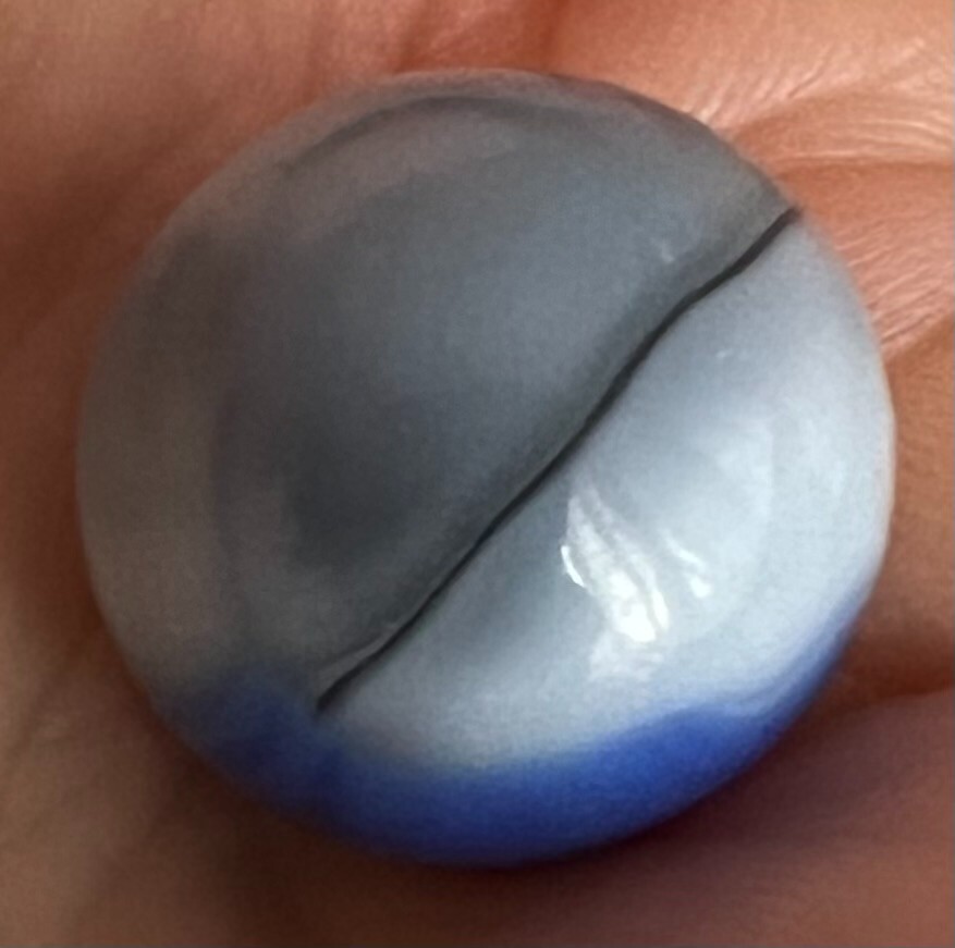 Vitro Agate Conqueror Patch Blue Horsehair Marble .63″