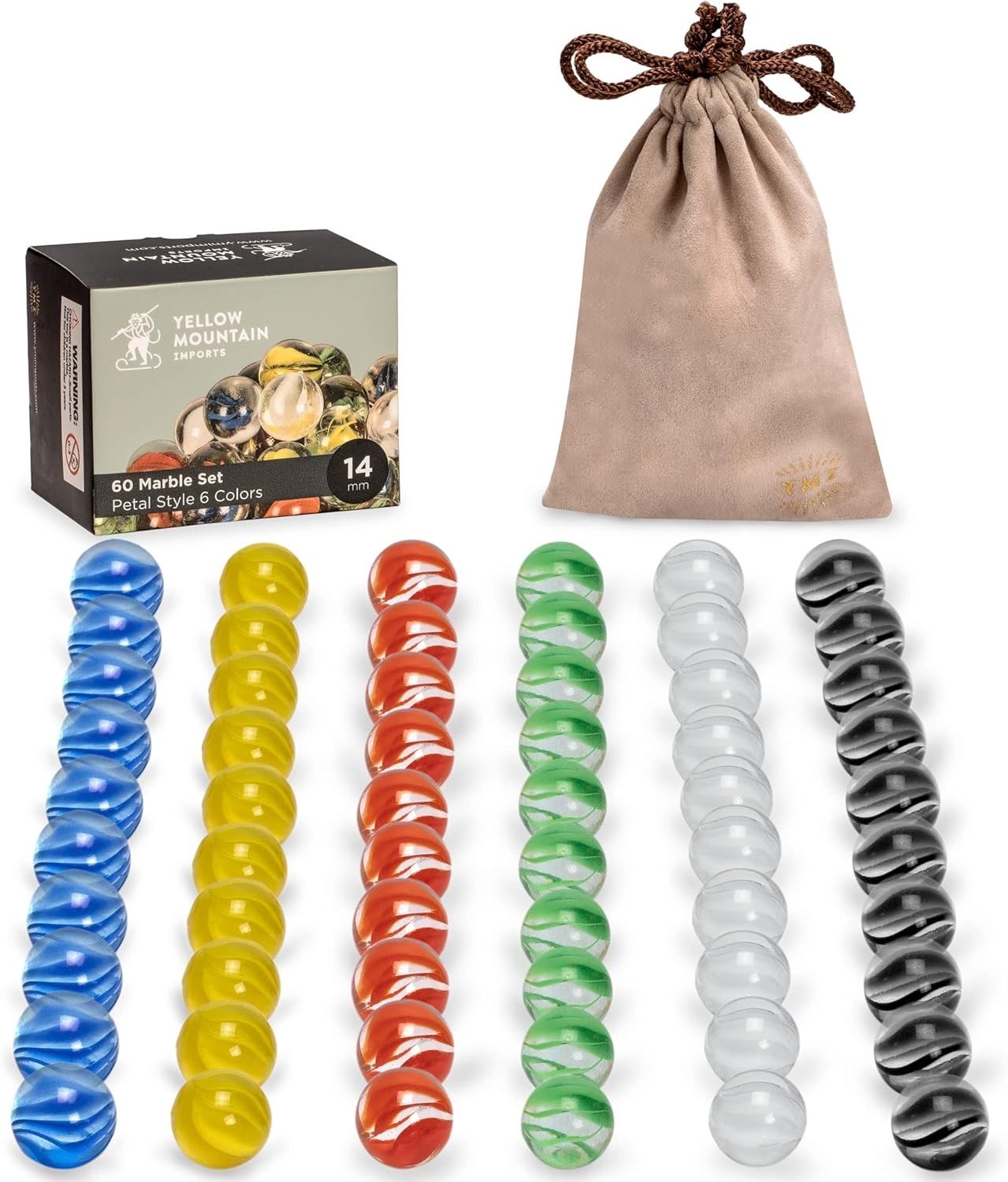 14mm Colorful Glass Marbles – Perfect for Chinese Checkers & Family Fun