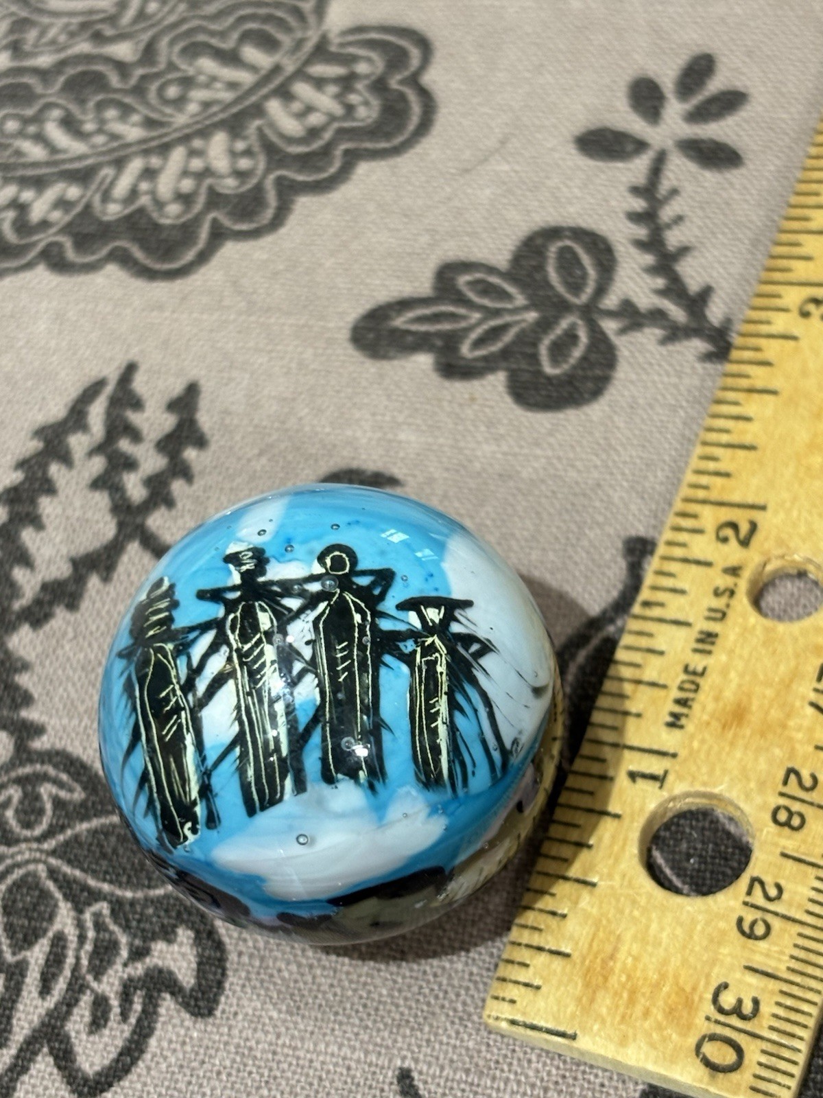 handmade glass marble Kansas City Hand Painted Enamel And Stringer