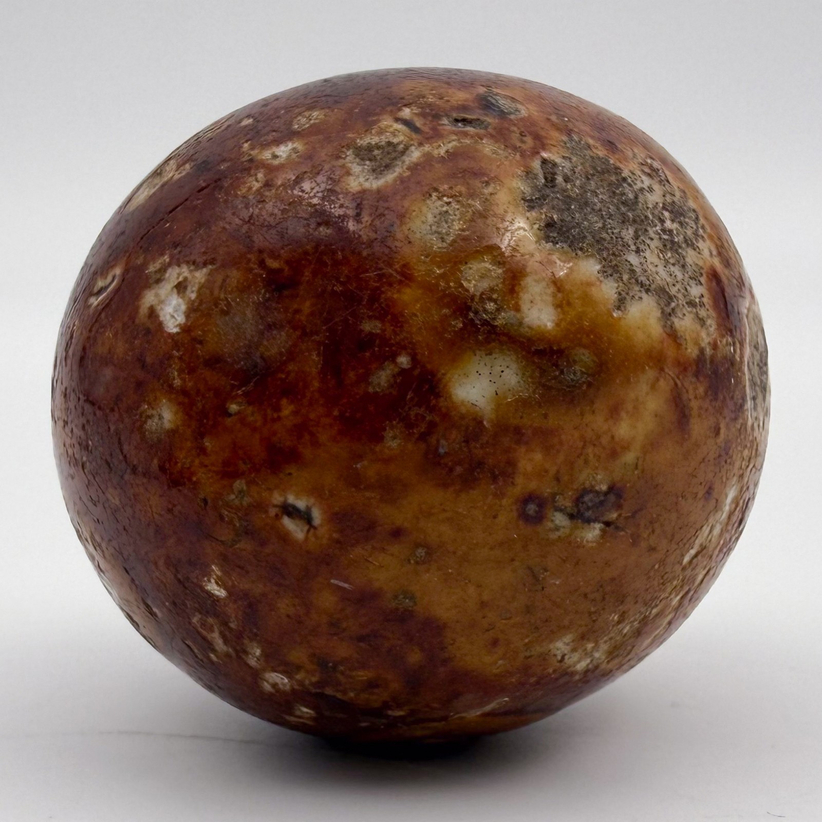 Bennington Jumbo Shooter Marble 1.5 Inch Antique Clay Stoneware
