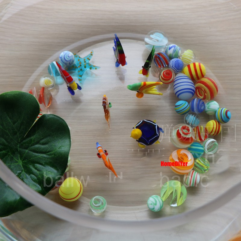 16mm Multicolour Glass Marbles Beads Round Solid Balls Fish Tank Vase Decorative