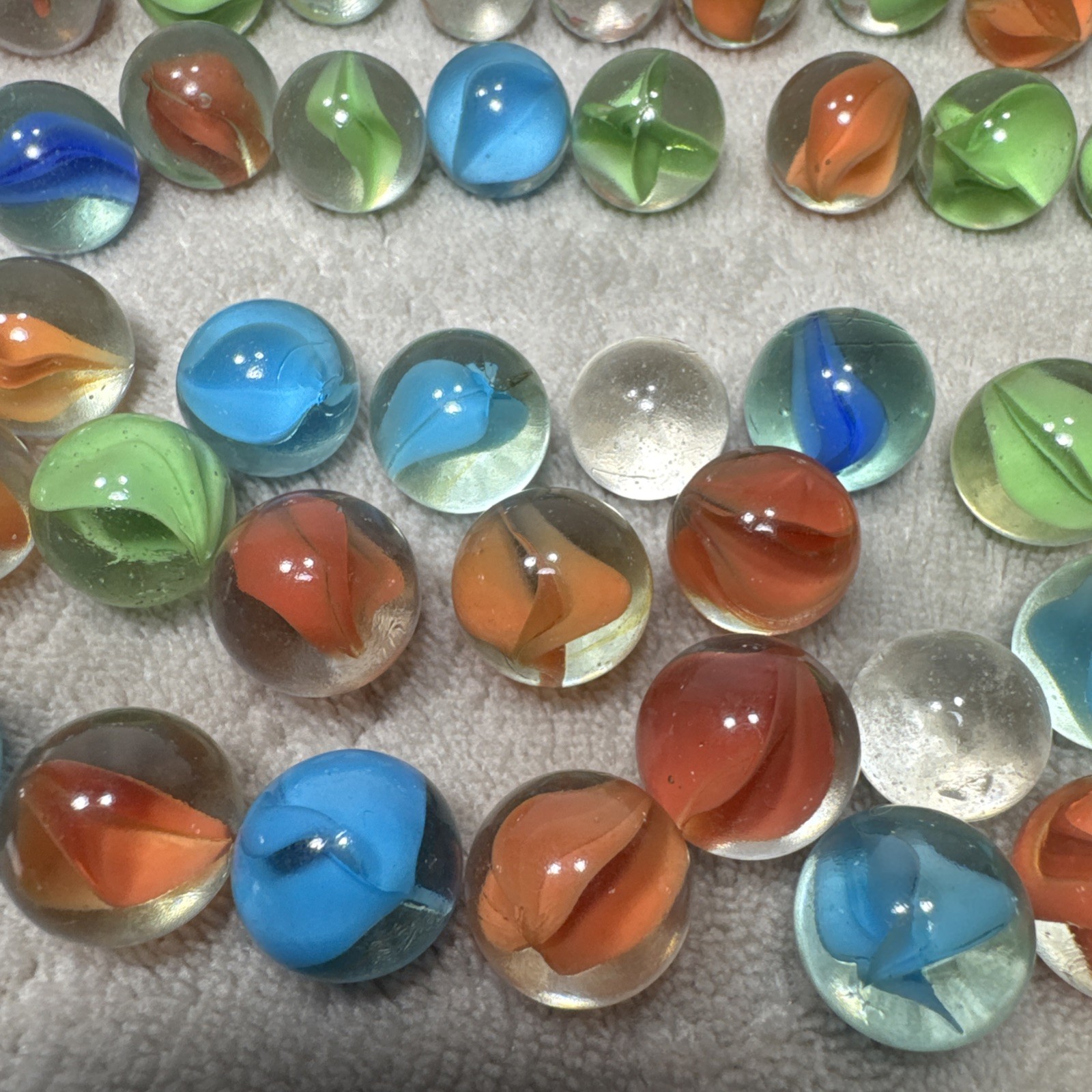 121 Vintage Marbles, Various Sizes