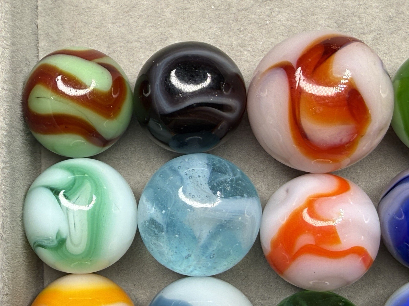 Lot Of 20 Alley West Virginia Swirl Marbles .58” To .74” NM(+)