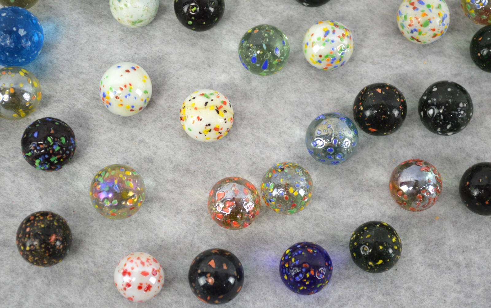 Vintage Marble Lot 40 Speckled Mix Unique Collection 13mm-18mm