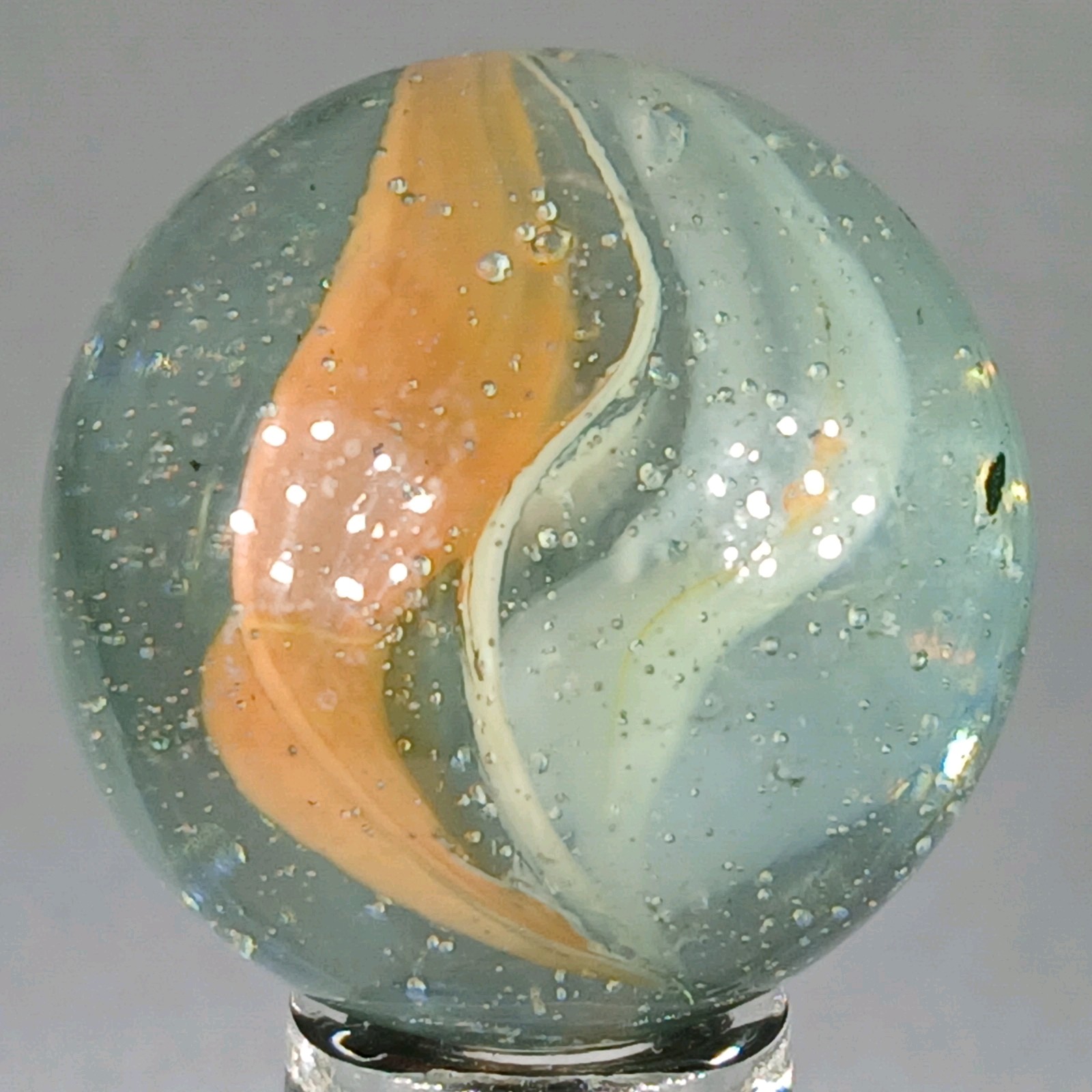Large Vintage Tri-Color Hybrid Cat’s Eye Marble .99 Inches Near-Mint Condition