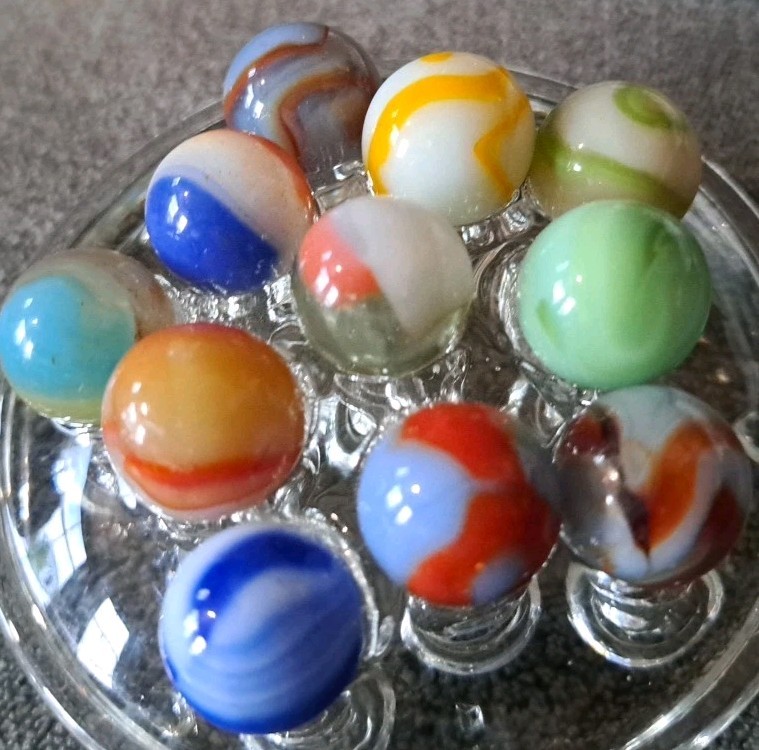 Lot Of 11 Estate Sale Marbles Mixed Colors