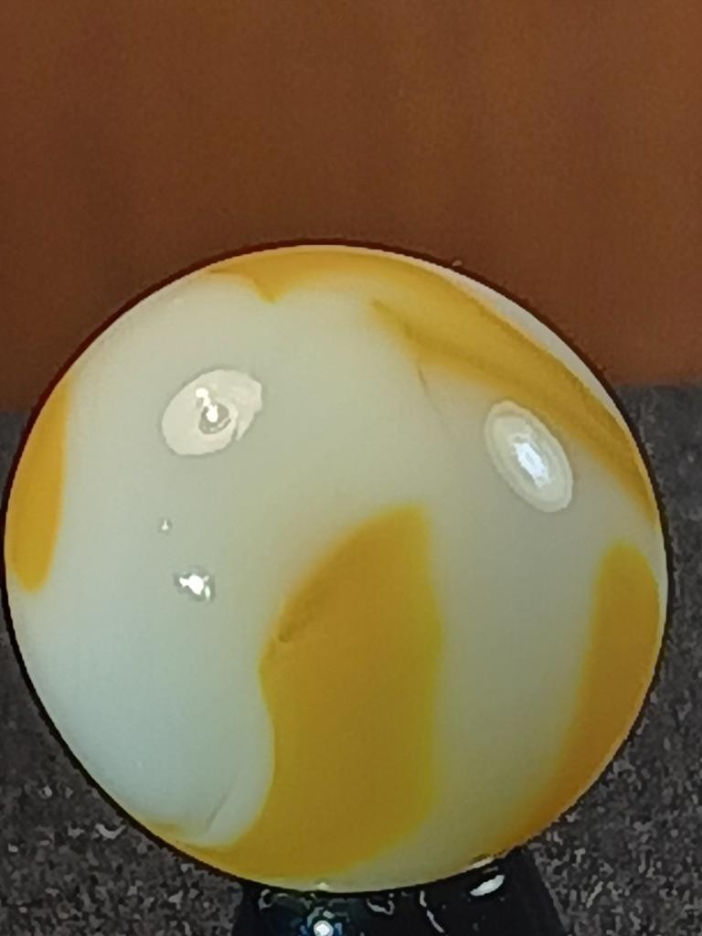 5/8″ Alley Heaton Liquid Sun Ice White Swirl Near Mint Serious Marble B175