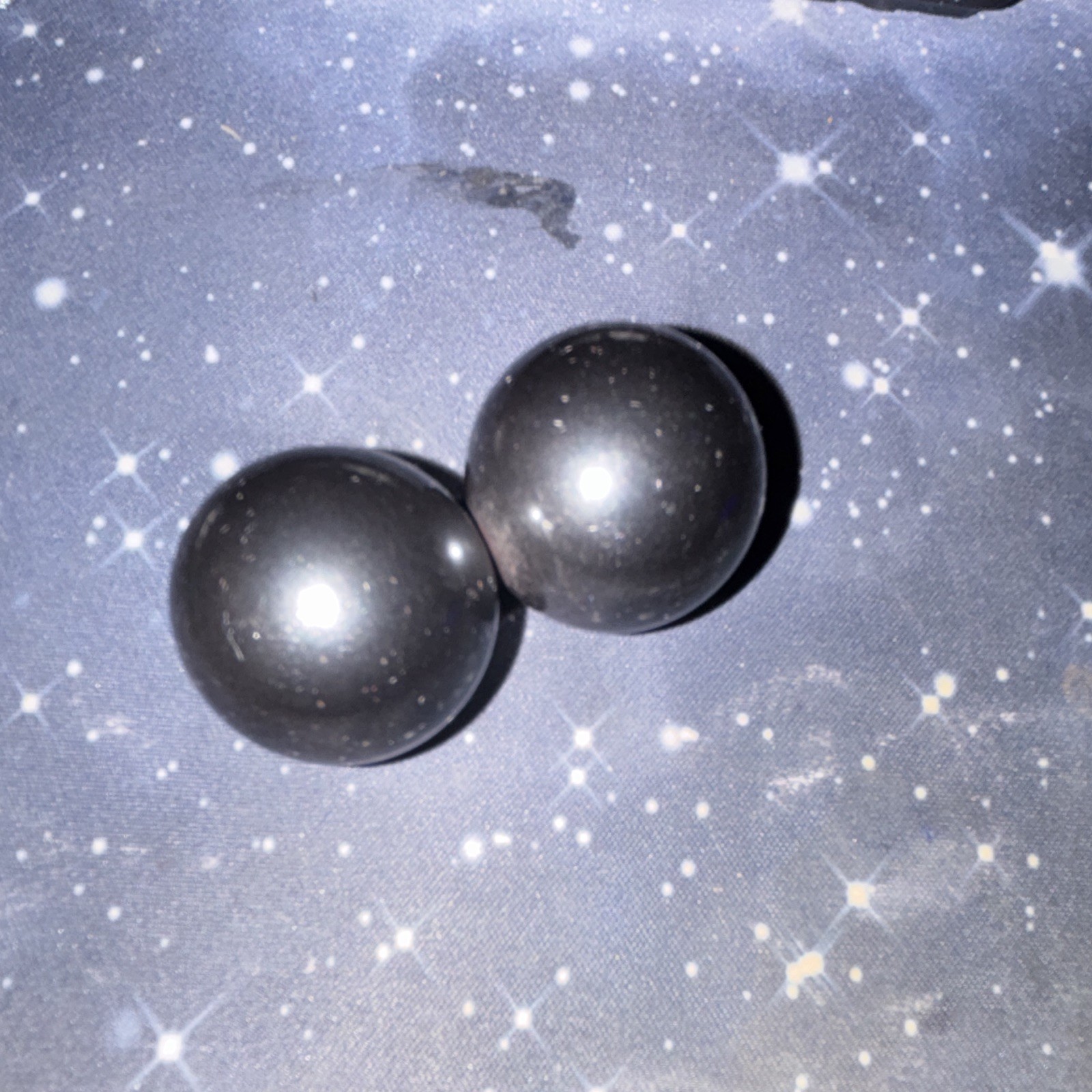 Steel Toy Marbles Balls Set of 2 Black Round Machine Made Ages 4-11