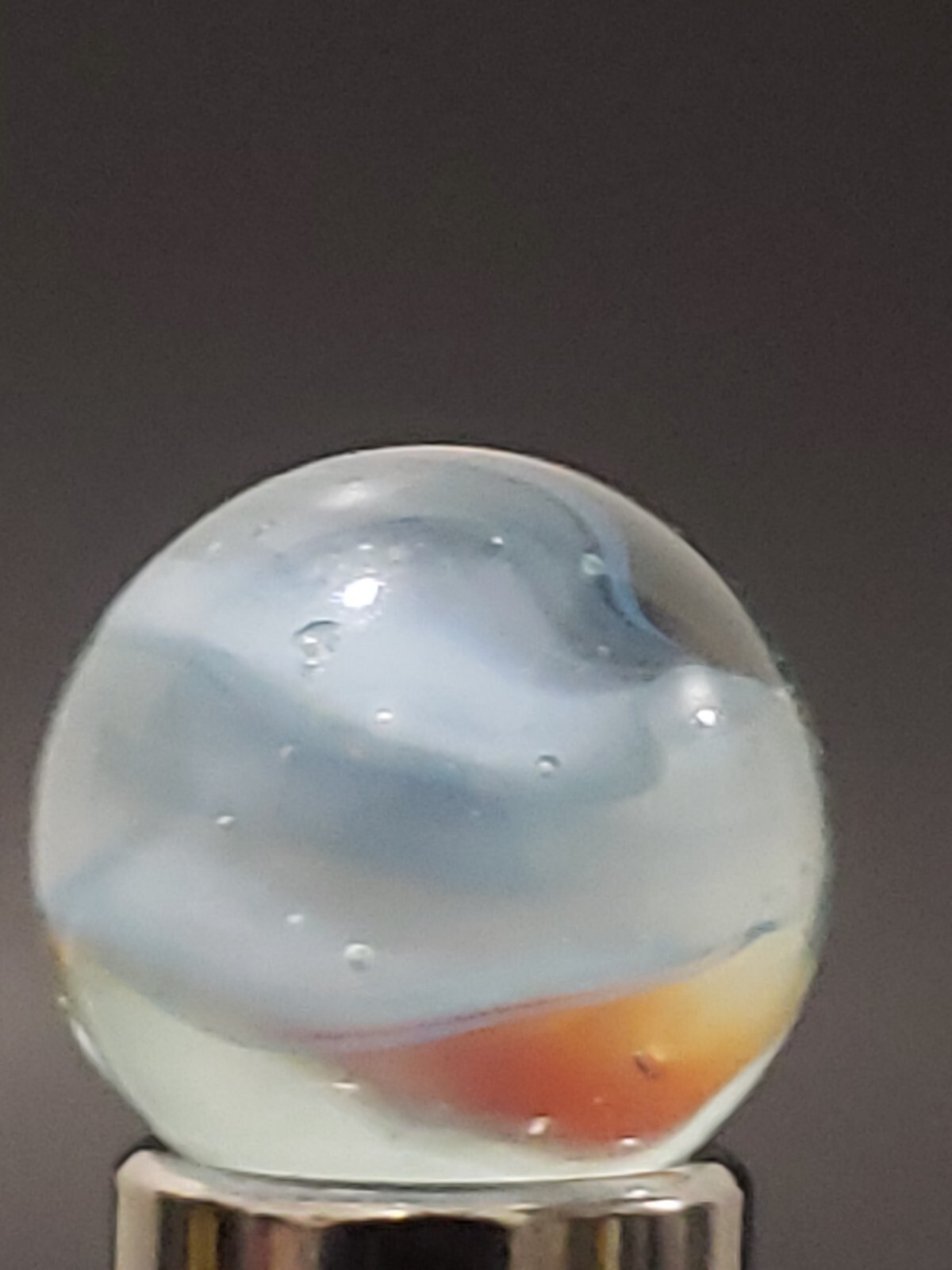 Cats Eye Marble Clear 5/8″ Vintage 4 Vein #111