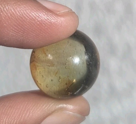 UV Reactive Cadmium Selenium Yellow Clearie Glass Marble .63 Translucent