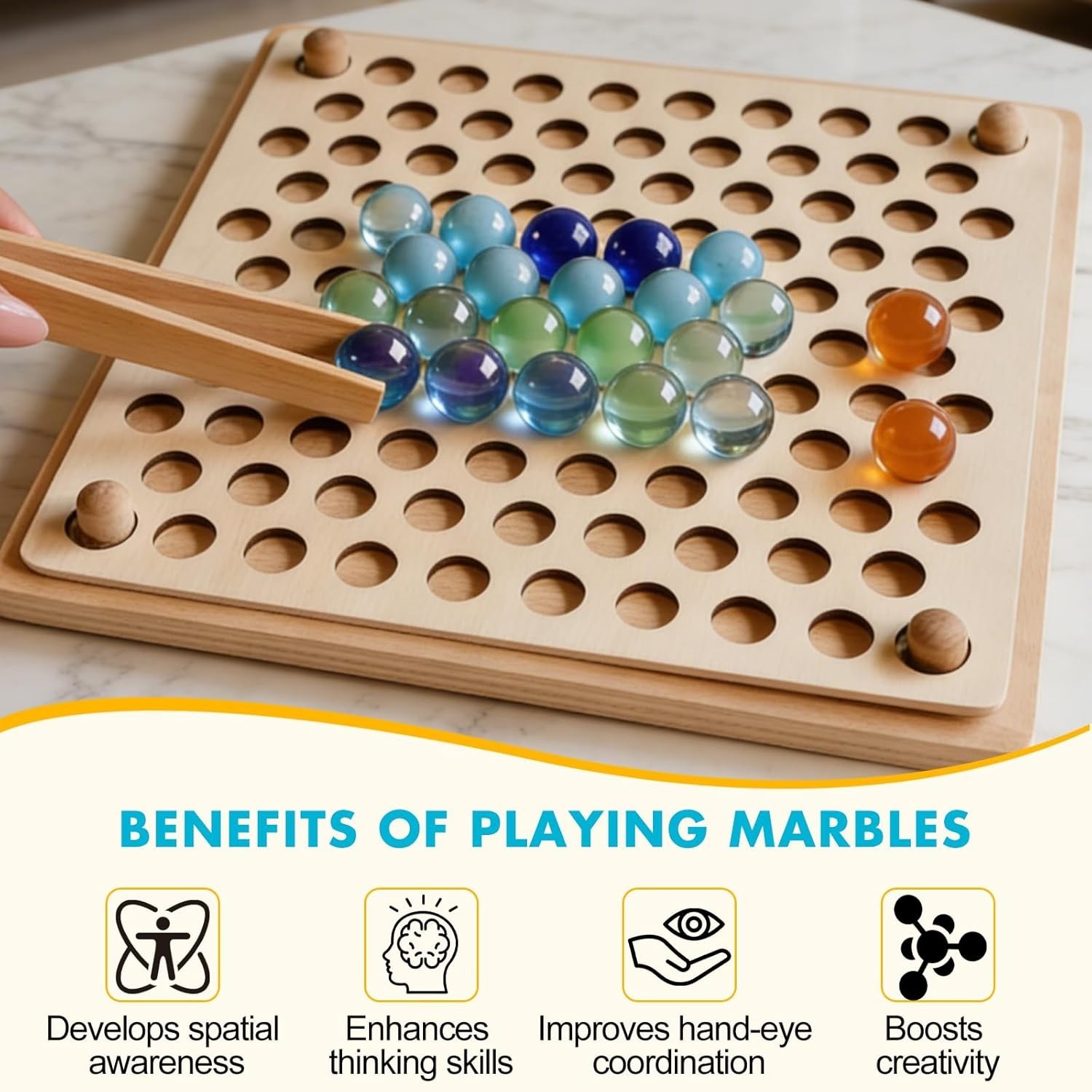80PCS Glass Marbles, 14mm & 16mm Sizes Marbles Bulk, Solid Round Marbles for …