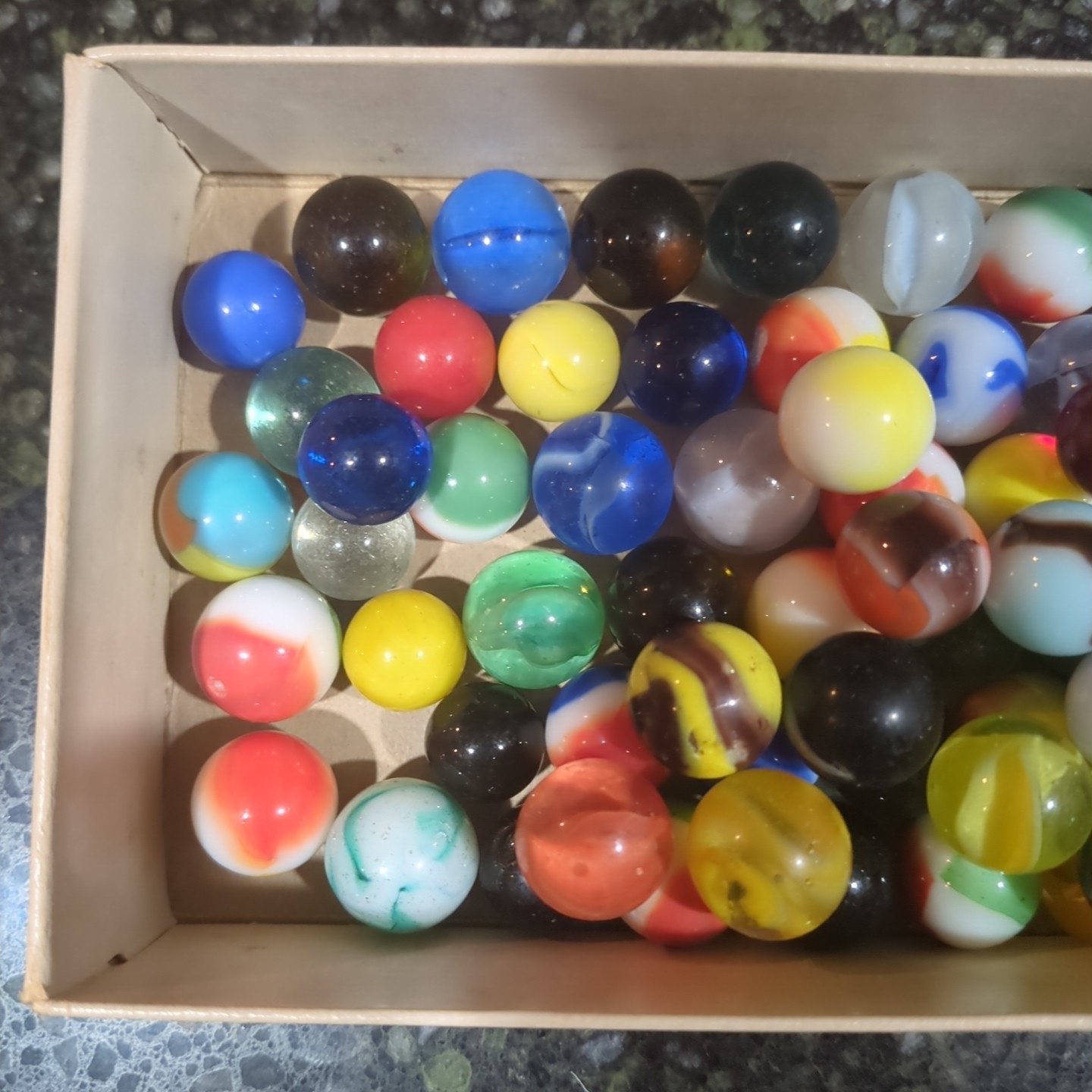 Lot Of Vintage Glass marbles. CAC, Akron agate, Peltier, Vitro Etc. 98Total