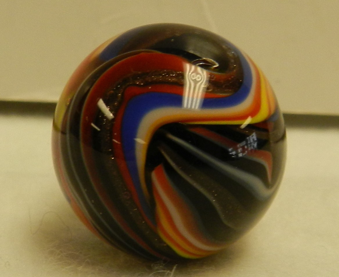 #2036m Nice Handmade Contemoporary Keith Baker Marble With Lutz .94 In 2024