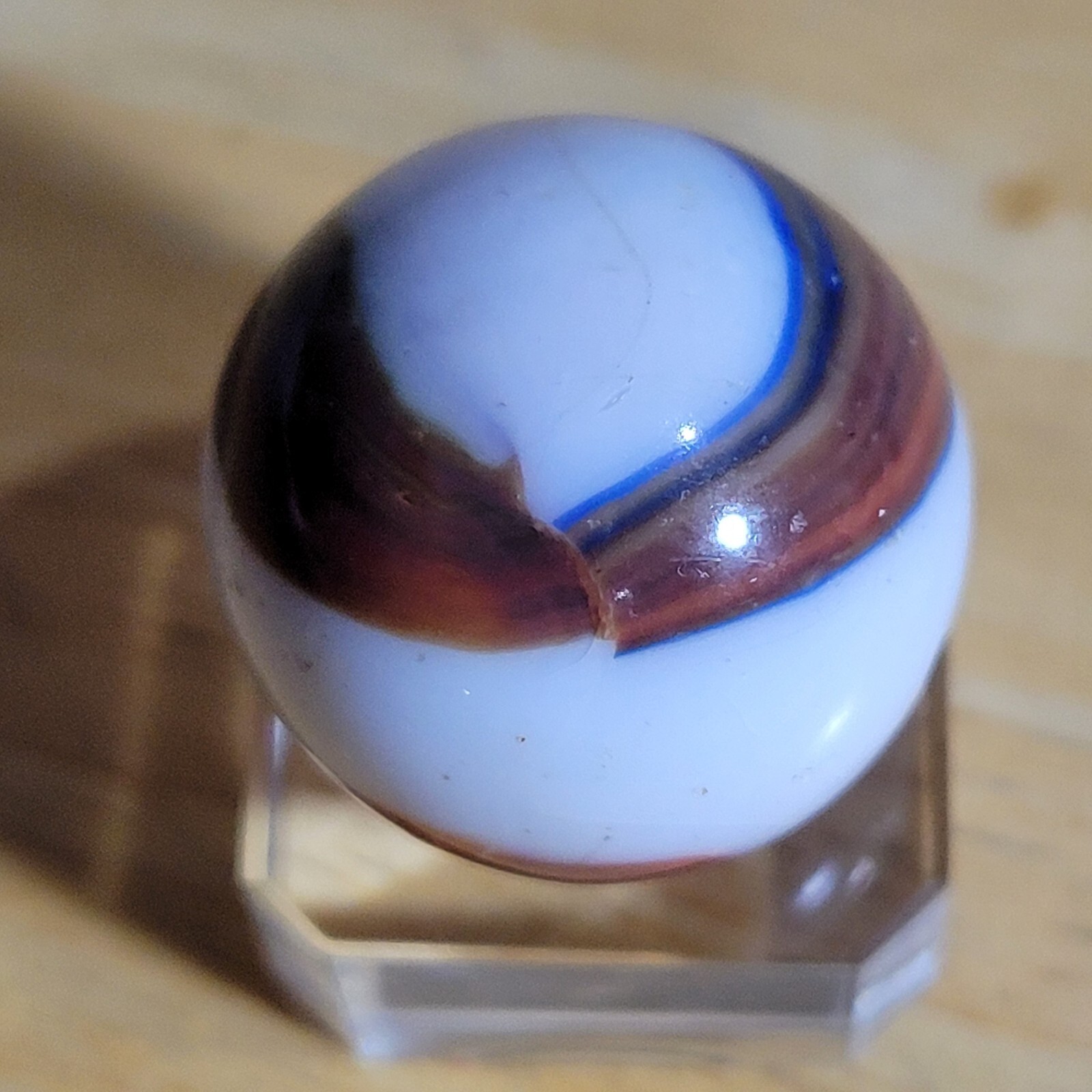 POLISHED MINT ! VHTF VINTAGE PELTIER OR MARBLE KING BOULDER SIZED .959″ 2B/30