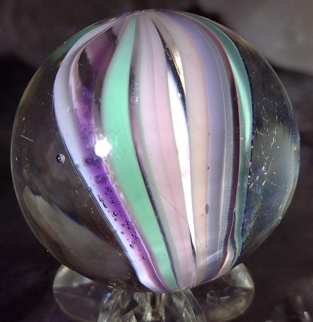 1.29″ CONTEMPORARY ART MARBLES – “LAVENDER PASTELS” -BEAUTY NM+ LOOK