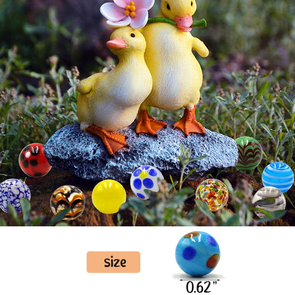42pcs Marbles for Kids Enthusiasts 0.63 inch Small Handmade Glass Decoration …