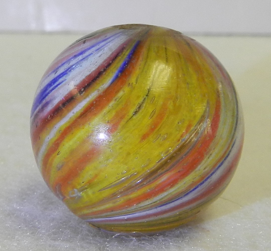 #20647m Nice High Grade Vintage German Handmade Onionskin Shooter Marble .99 In