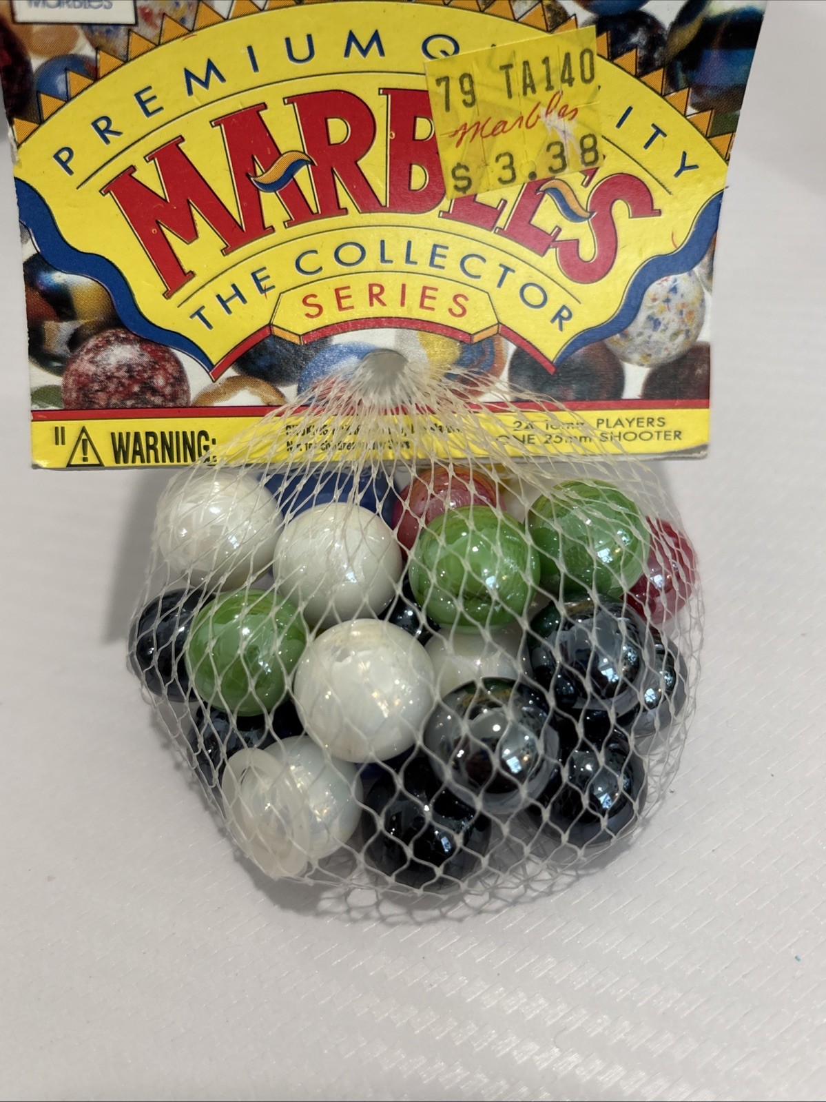 “PEARL” VACOR MEGA MARBLES Vintage 1990s Net Bag 24 16mm/1 25mm Shooter