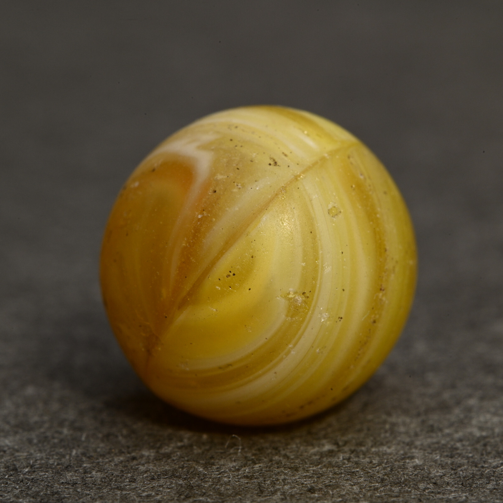 Older Vintage European Czech Bullet Mold Marble Tactile Lemon 13.9mm 17/32”
