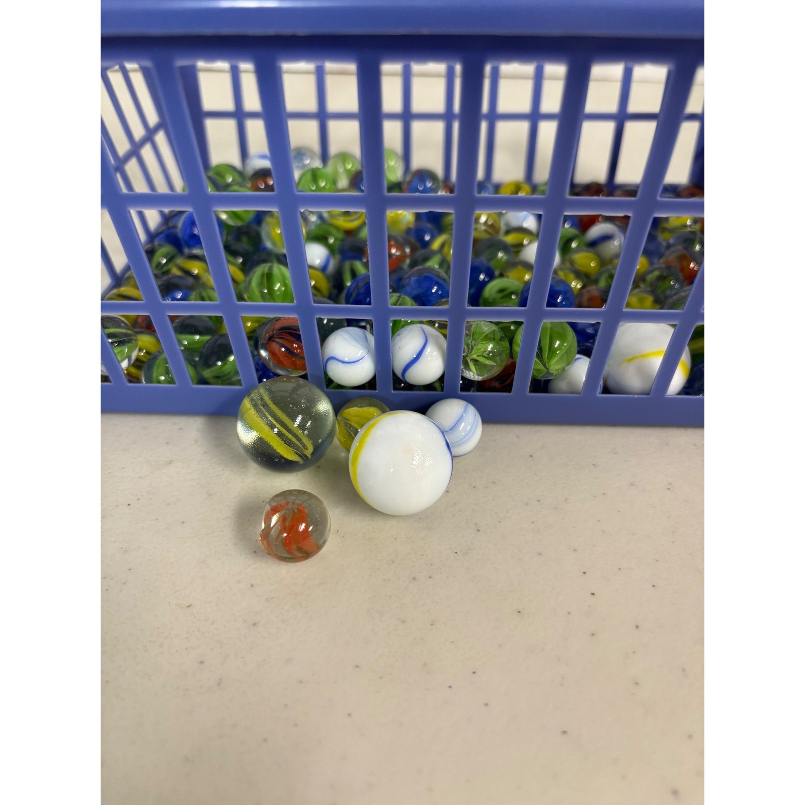 Bulk Lot 150 Glass Marbles Cats Eye Swirl Shooters Multi Color Mixed Sizes