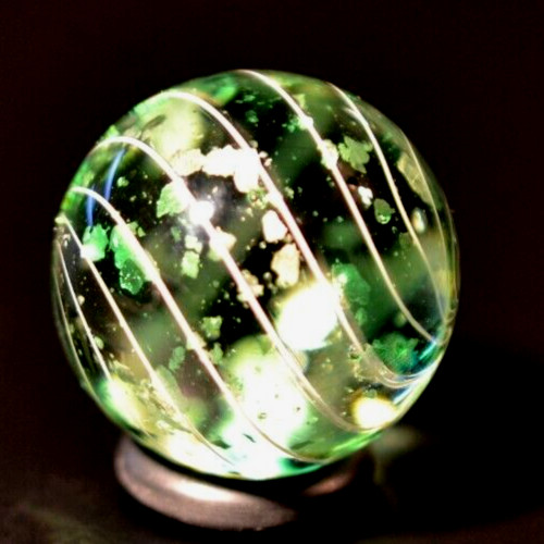HOT HOUSE GLASS MARBLE/.992″-MICA LIME ICE-MICA PC.S THROUGHOUT,LIME,CELERY/FAST