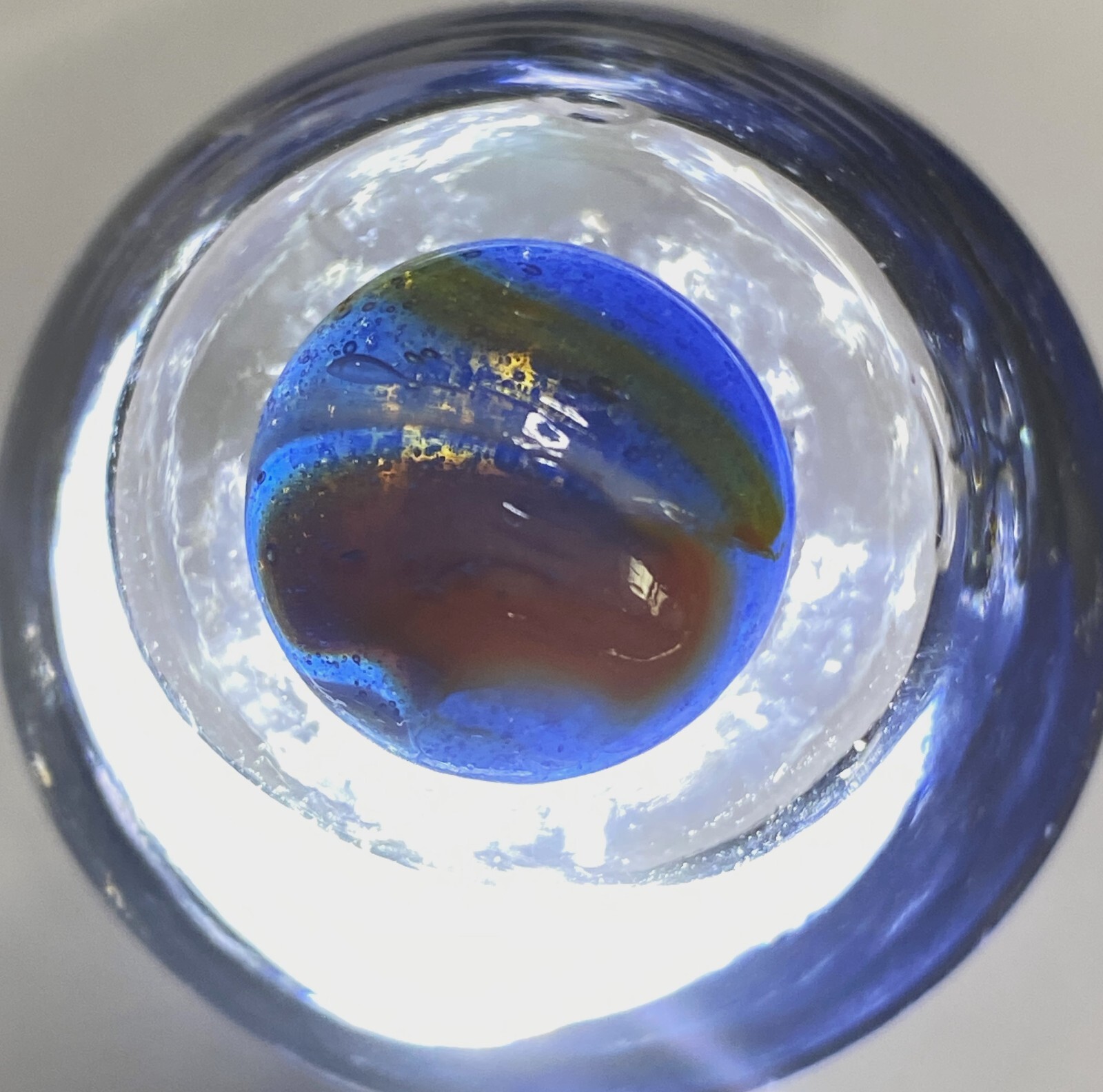 #5 PELTIER MARBLE HYBRID RAINBO BLENDED SPIDERMAN BURNT COLORS .64″ NM+/- MX124